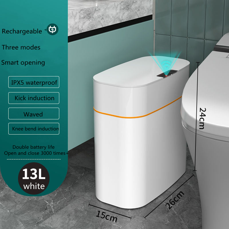 Poubelle intelligente à capteur automatique – blanc, 13L