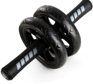 Double Ab Roller Wheel with Knee Mat – black