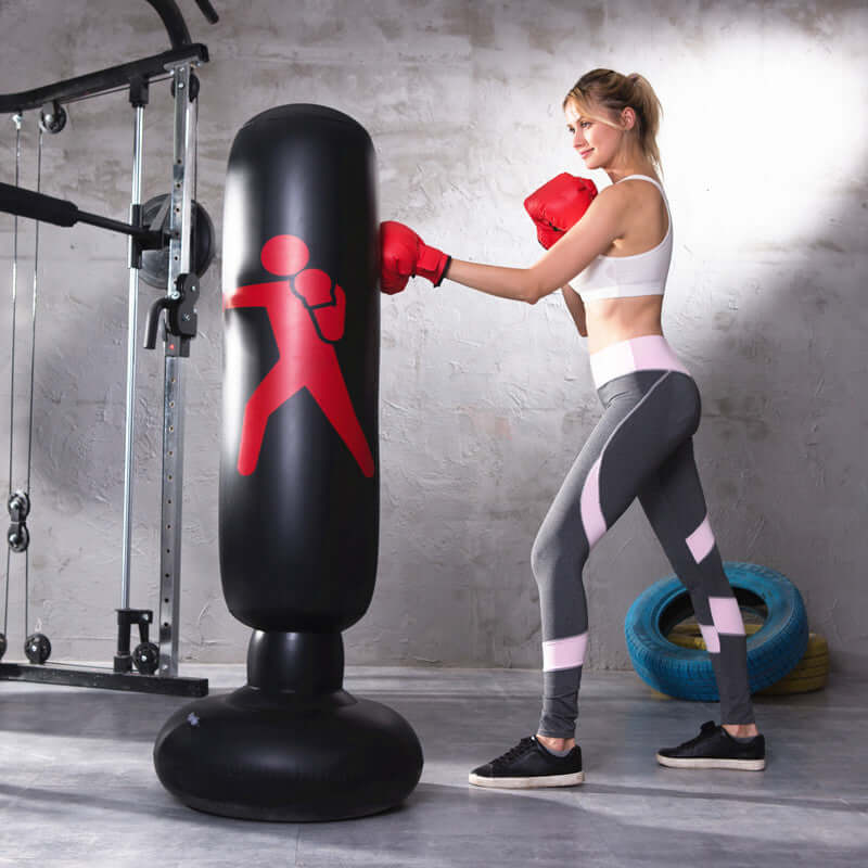 Freestanding Inflatable Punching Bag 160 cm – black