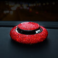UFO Design Car Perfume Holder with Rhinestones – red