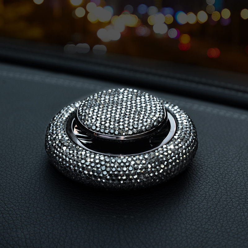 Porte-parfum voiture design OVNI avec strass – noir