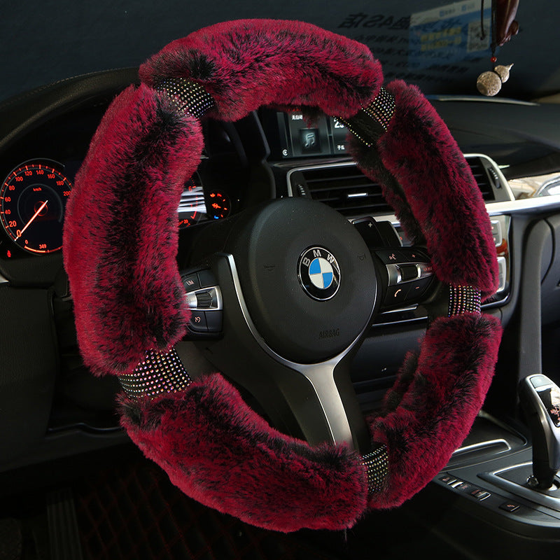 Couvre-volant en peluche 38 cm – bordeaux