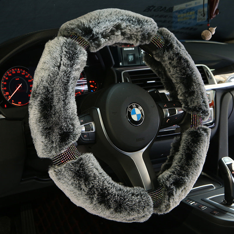 Couvre-volant en peluche 38 cm – noir
