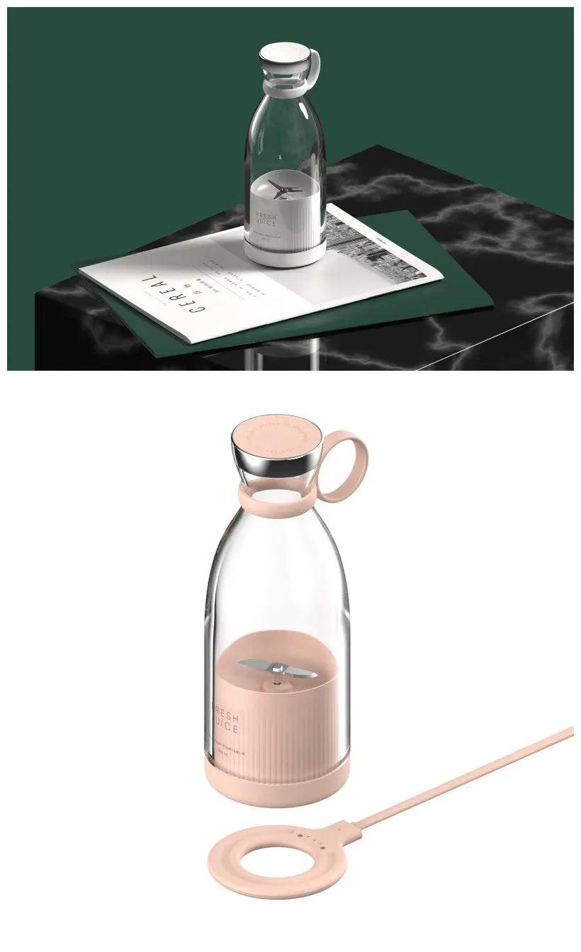 Blender portable 350 ml rechargeable USB – blanc et rose