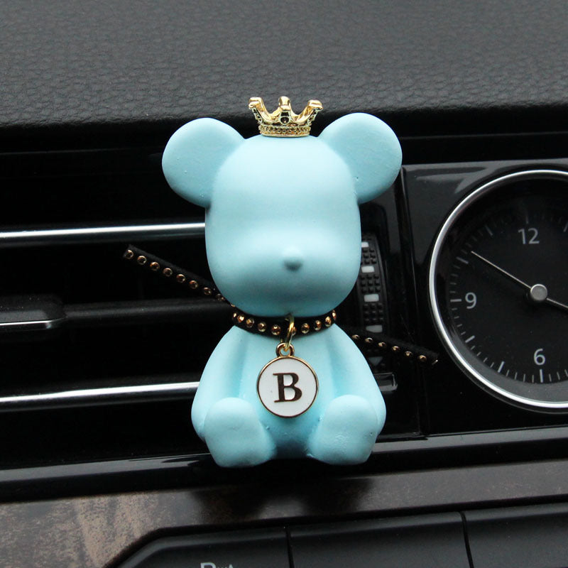 Clip parfum auto pour grille d'aération, ours – ours bleu à rivets
