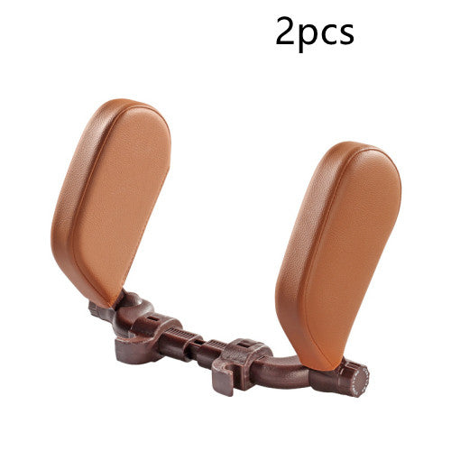 Oreiller de nuque réglable pour voiture – marron (lot de 2)