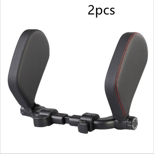 Oreiller de nuque réglable pour voiture – similicuir noir et rouge (lot de 2)