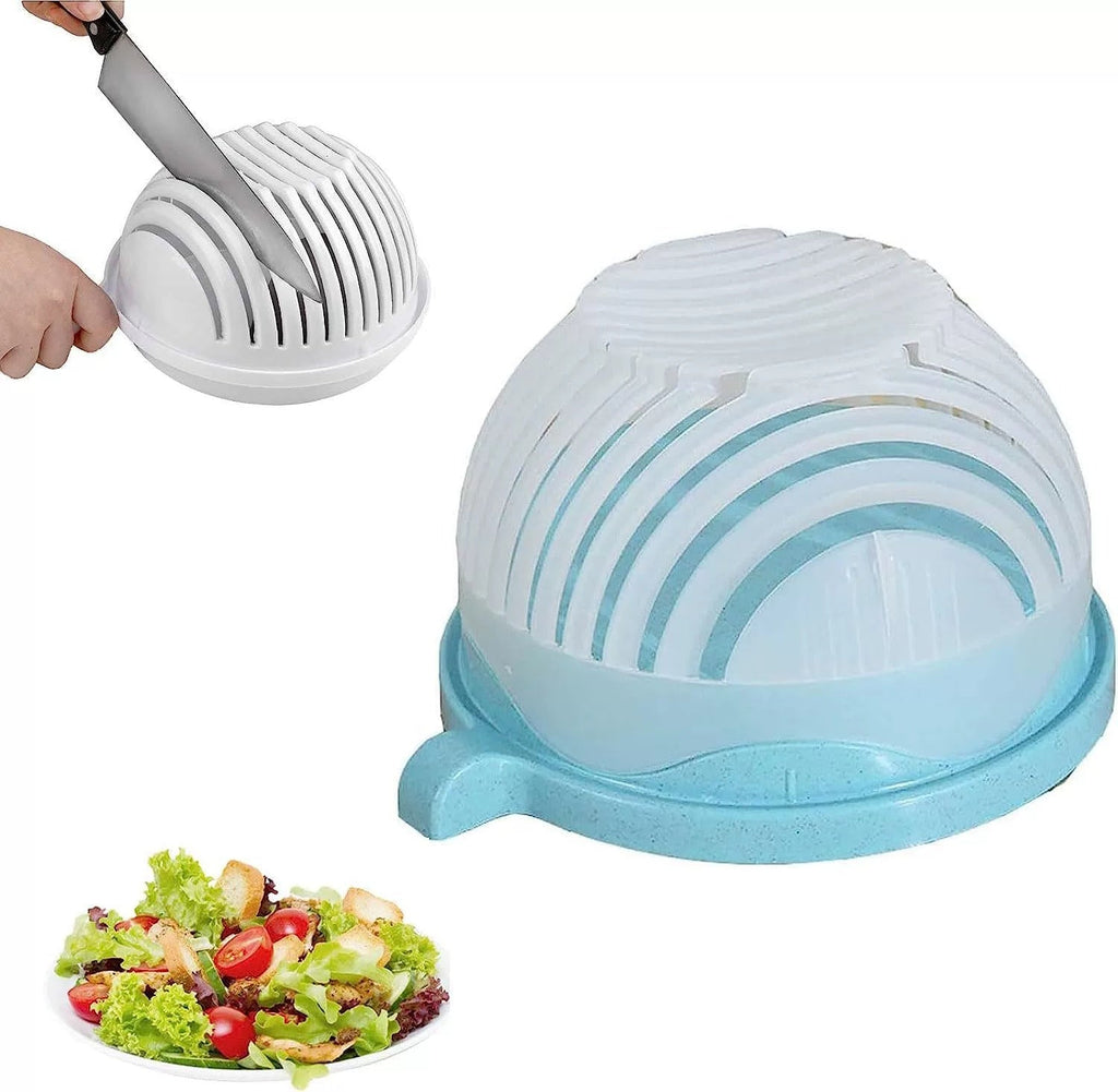 Salad Cutting Bowl for Fruit and Vegetables – blue (model 2)