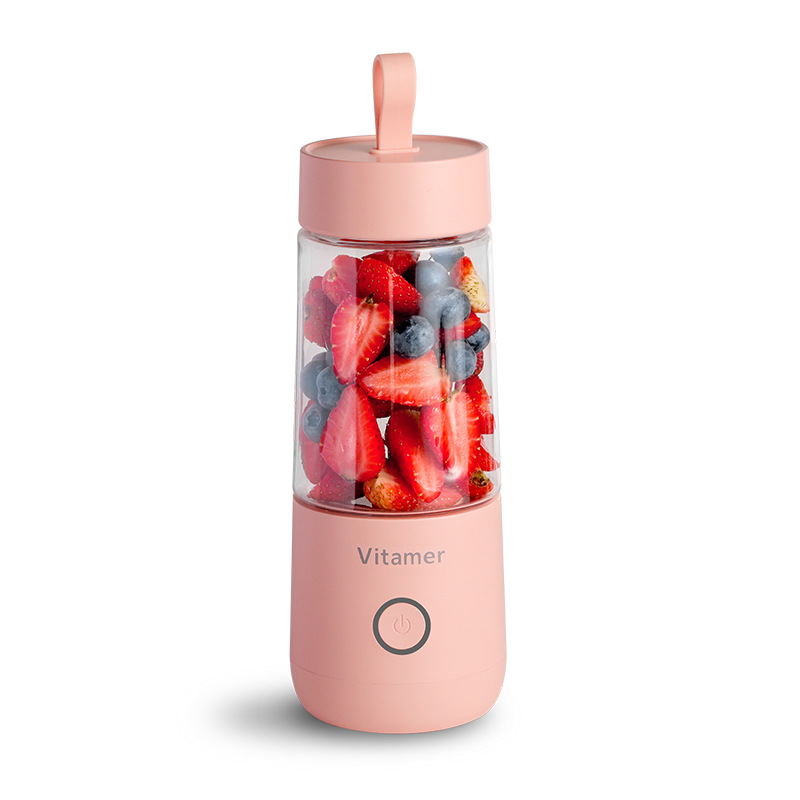 Bouteille blender portable 350 ml USB – rose