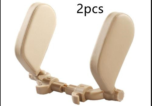 Oreiller de nuque réglable pour voiture – beige (lot de 2)