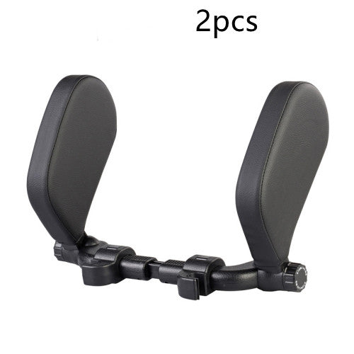 Oreiller de nuque réglable pour voiture – similicuir noir (lot de 2)