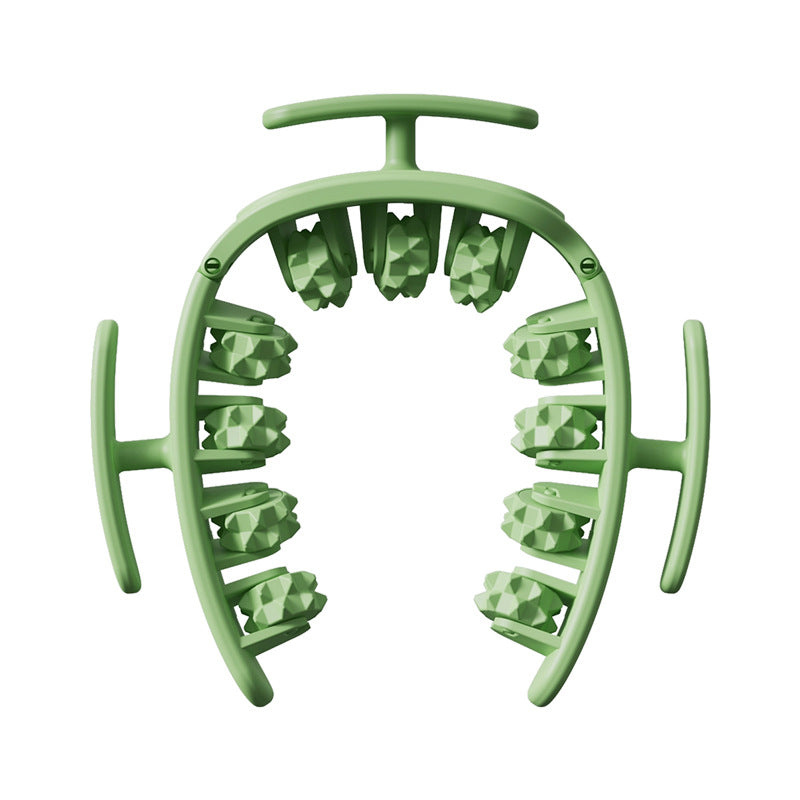 Manual Body Massage Roller, 11 Wheels – green