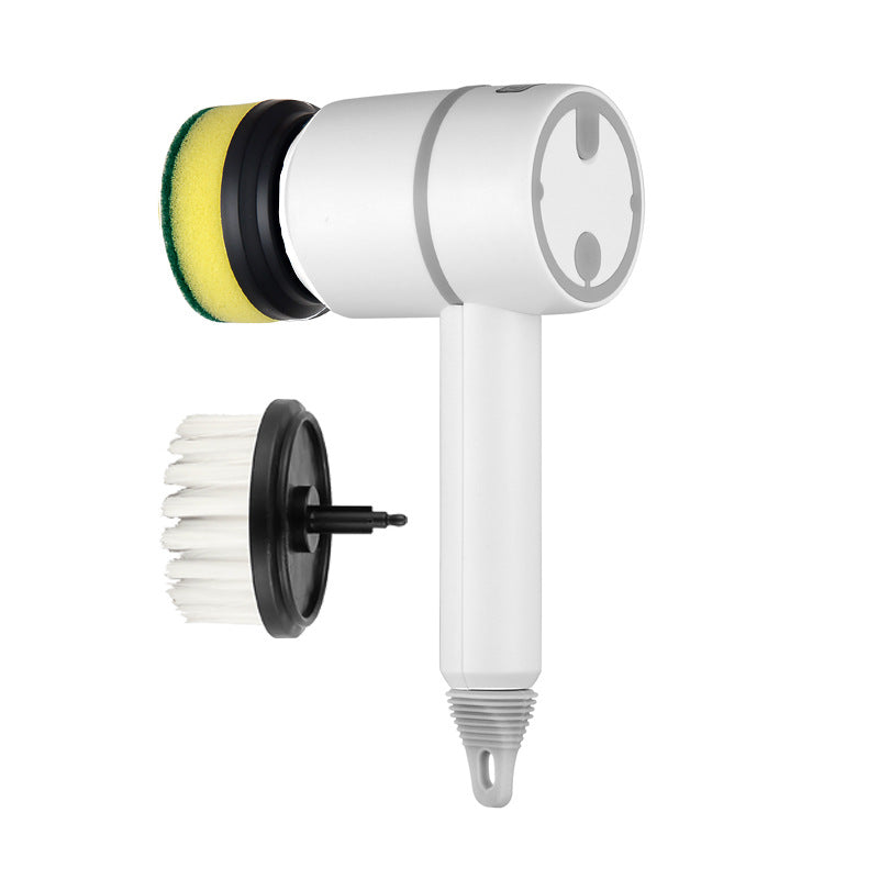 Brosse de nettoyage électrique sans fil USB – blanc, 2 têtes de brosse, 1200 mAh