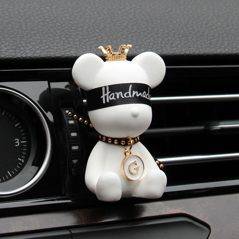 Clip parfum auto pour grille d'aération, ours – ours blanc aux yeux bandés
