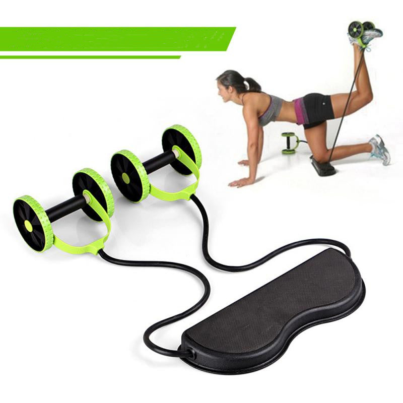 Faltbarer Bauchtrainer mit Seil und Rad – Bild 1