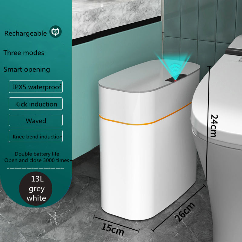 Poubelle intelligente à capteur automatique – gris, 13L