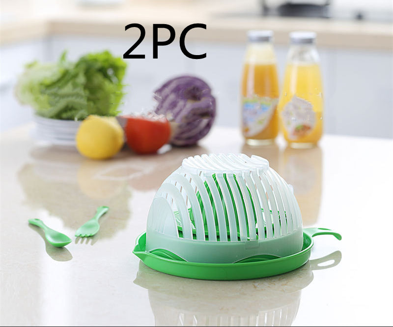 Bol coupe-salade fruits et légumes – vert (lot de 2)
