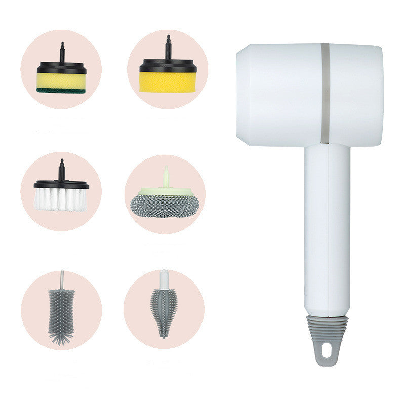 Brosse de nettoyage électrique sans fil USB – blanc, lot 1