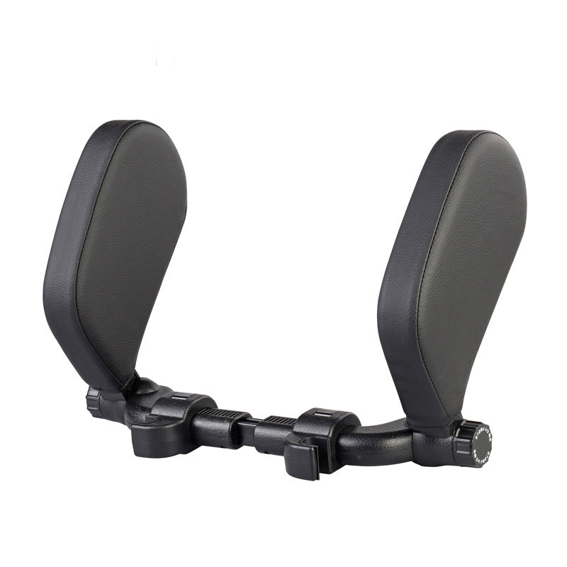 Oreiller de nuque réglable pour voiture – similicuir noir