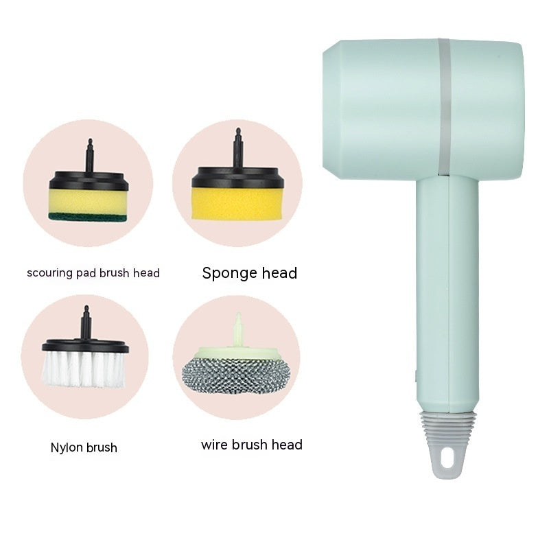 Brosse de nettoyage électrique sans fil USB – vert, 4 têtes
